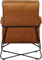 Cognac leren moderne design fauteuil - Vintage Leer Cognac (, Huis en Inrichting, Fauteuils, Nieuw, Ophalen of Verzenden, 50 tot 75 cm