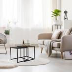 Bijzettafelset van 2 - Trion Hidde - Consoletafels - Zwart -, Huis en Inrichting, Tafels | Eettafels, Ophalen of Verzenden, Nieuw