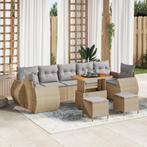 vidaXL 10-delige Tuinbankenset met kussens poly rattan, Verzenden, Nieuw, Rotan