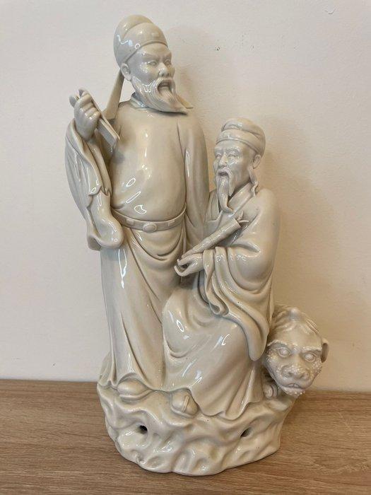 Wijzen op mythologisch dier - Porselein, Blanc de Chine -, Antiek en Kunst, Antiek | Overige Antiek