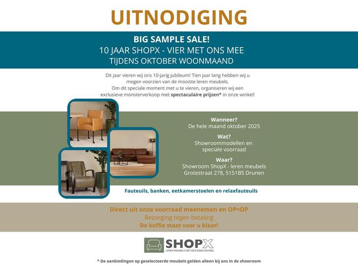 Set van 4 blauwe leren eetkamerstoelen Lucas met ronde RVS, Huis en Inrichting, Stoelen, Eén, Nieuw, Leer, Ophalen of Verzenden