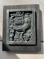 Icoon - Geboorte van Christus - Metaal op hout, Antiek en Kunst