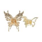 Haarklemmen Set Open Vlinder Vorm Metaal 7,5cm 6,5cm Goud, Verzenden, Nieuw