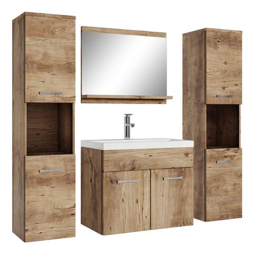 Badkamermeubel Set Montreal XL 60 x 35 cm Kastanje Badmeubel, Huis en Inrichting, Badkamer | Badkamermeubels, Nieuw, Wastafelkast