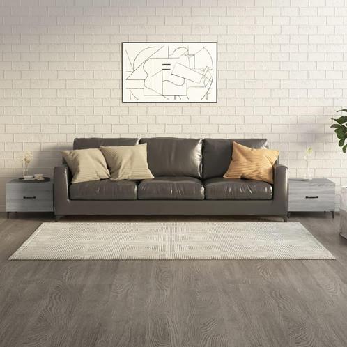 vidaXL Salontafels 2 st met metalen poten 50x50x40 cm grijs, Huis en Inrichting, Tafels | Salontafels, 50 tot 100 cm, Nieuw, Overige houtsoorten