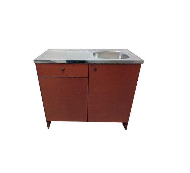 Keukenblok 100x50cm - met RVS blad en spoelbak incl. lade en, Zakelijke goederen, Machines en Bouw | Keten en Containers, Ophalen of Verzenden