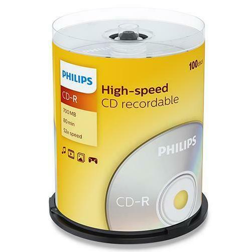 Philips | CD-R | 700 MB | 100 stuks, Computers en Software, Beschrijfbare discs, Nieuw, Verzenden