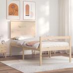 vidaXL Seniorenbed met hoofdbord massief hout 100x200 cm, Huis en Inrichting, 100 cm, Eenpersoons, Bruin, Verzenden