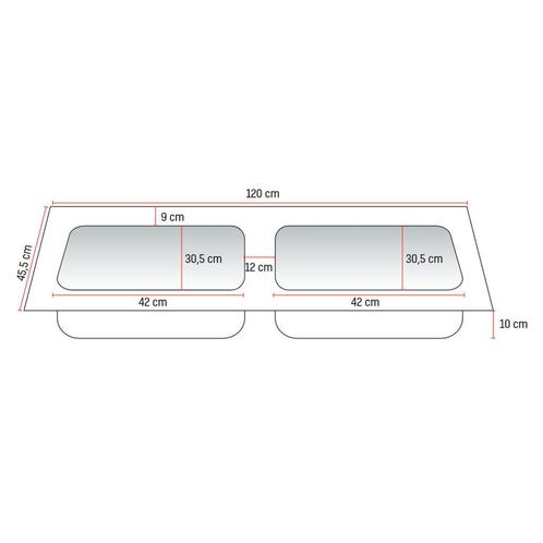 Wastafel Boss & Wessing Zonder Kraangaten 45.5x120 cm Solid, Doe-het-zelf en Verbouw, Sanitair, Ophalen of Verzenden