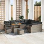 vidaXL Tuin Sofa Set 12 pcs Grijs poly rattan, Verzenden, Nieuw