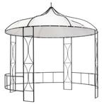 vidaXL Prieel rond 300x290 cm wit, Tuin en Terras, Verzenden, Nieuw