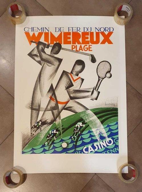 Léon Dupin - Chemin de Fer du Nord Wimereux Plage, Antiek en Kunst, Kunst | Tekeningen en Foto's