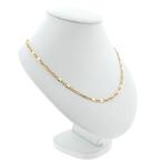 Gouden fantasie/figaro schakel ketting | 51,5 cm, Sieraden, Tassen en Uiterlijk, Kettingen, Ophalen of Verzenden, Gebruikt, Overige kleuren