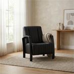 Leren fauteuil Glamour - Toledo Nero (zwart), Huis en Inrichting, Fauteuils, Nieuw, Ophalen of Verzenden, 50 tot 75 cm, Industrieel, Modern, Retro