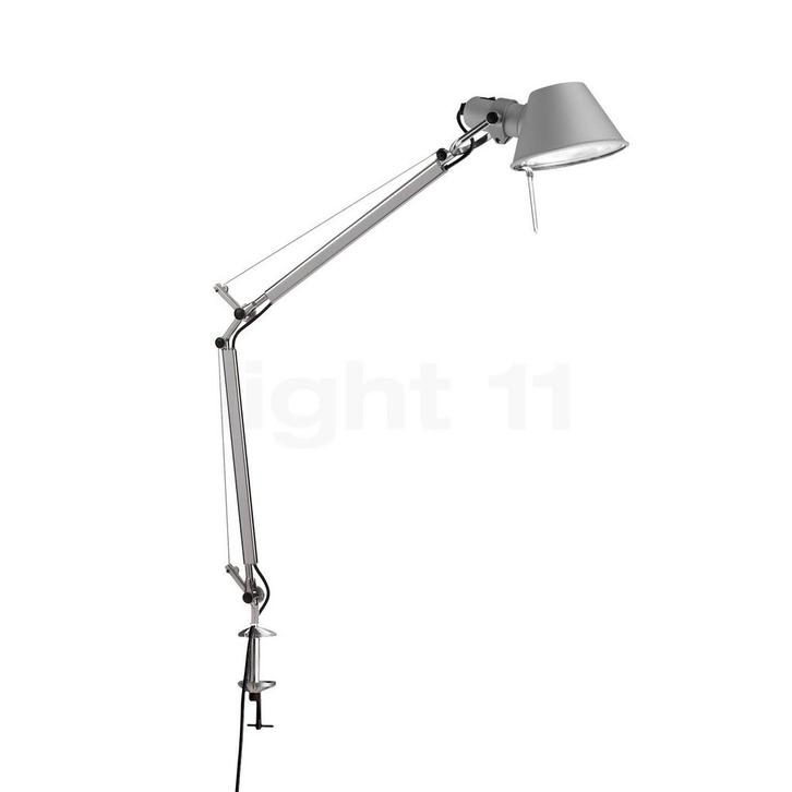 Artemide Tolomeo Mini met tafelklem, aluminium gepolijst en, Huis en Inrichting, Lampen | Tafellampen, Nieuw, Verzenden