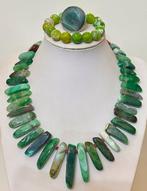 Set van natuurlijke groene agaat uit Brazilië en natuurlijke