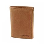 Landley Vintage Leren Billfold Portemonnee - Staand - Bruin, Sieraden, Tassen en Uiterlijk, Portemonnees, Overige merken, Bruin