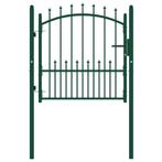 vidaXL Poort met speerpunten 100x100 cm staal groen, Verzenden, Nieuw