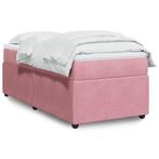 vidaXL Boxspring met matras fluweel roze 80x200 cm, Huis en Inrichting, Eenpersoons, Verzenden, Nieuw, 80 cm