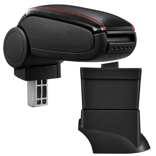 Armsteun Fiat 500 2007-2015 kunstleer zwart met rood stiksel, Auto diversen, Auto-accessoires, Verzenden