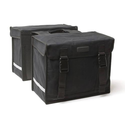 New Looxs dubbele fietstas 31 canvas zwart, Fietsen en Brommers, Fietsaccessoires | Fietstassen, Nieuw, Verzenden