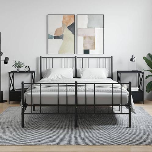 vidaXL Nachtkastjes 2 st 50x41x65 cm bewerkt hout zwart, Huis en Inrichting, Slaapkamer | Nachtkastjes, Nieuw, Minder dan 45 cm