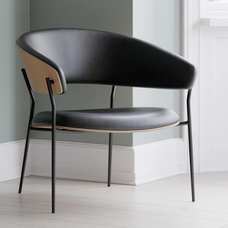 *WOONWINKEL* Dan-Form Crib Design Fauteuil Gebogen Eiken Whi, Huis en Inrichting, Fauteuils, Nieuw, Verzenden