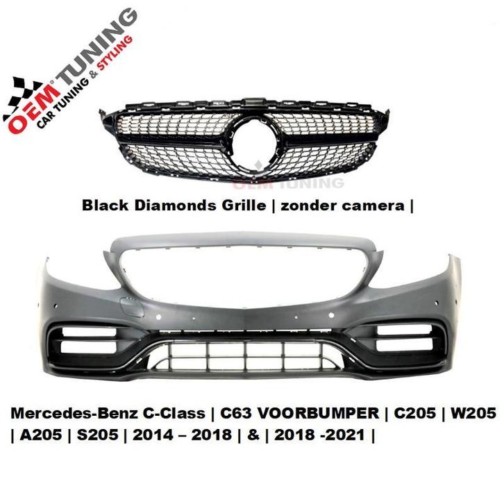 Mercedes C-Klasse W205 C63 AMG Voorbumper | 2018-2021 | Bl, Auto-onderdelen, Carrosserie en Plaatwerk, Nieuw, Herkomst onderdeel bekend