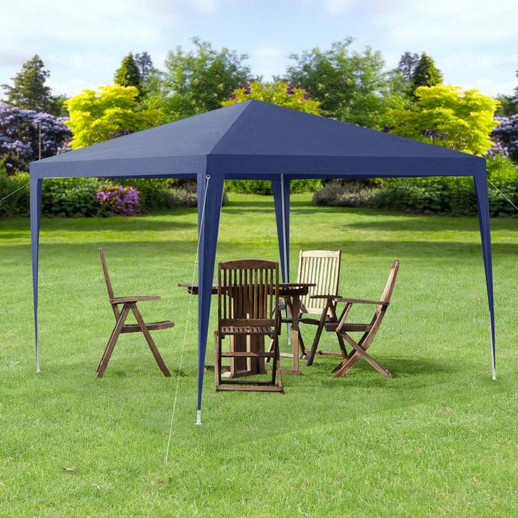 Paviljoen partytent waterdicht 3x3x2,55 m donkerblauw, Tuin en Terras, Partytenten, Verzenden