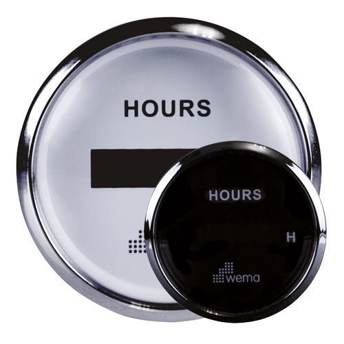 Wema Uren Teller LCD Silver Gauge Serie-Wit, Watersport en Boten, Bootonderdelen, Nieuw, Ophalen of Verzenden