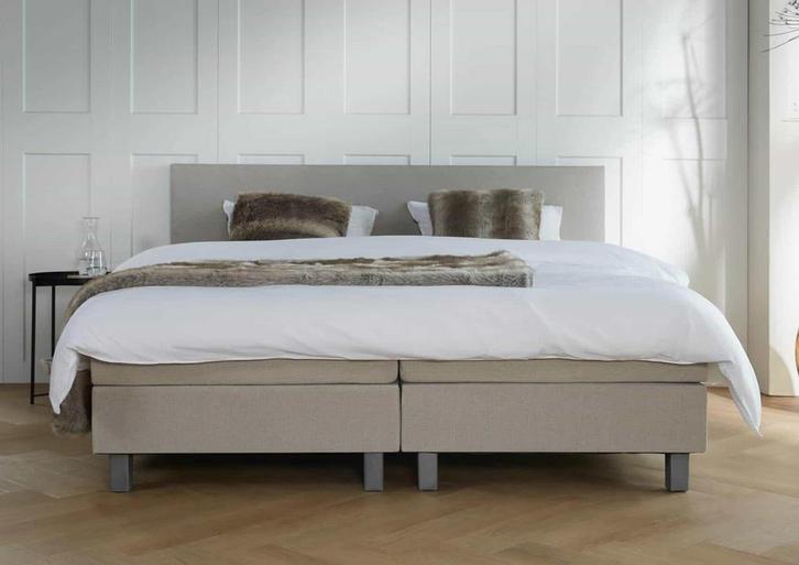 ACTIE! Boxspring Venetië 160 200 Beige, Huis en Inrichting, Slaapkamer | Boxsprings, 160 cm, 200 cm, Beige, Tweepersoons, Nieuw