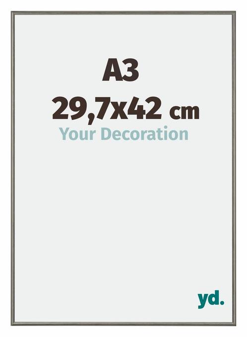 Fotolijst A3 - 29,7x42 cm - Mercury Structuur - Aluminium -, Huis en Inrichting, Woonaccessoires | Lijsten, Nieuw, Verzenden
