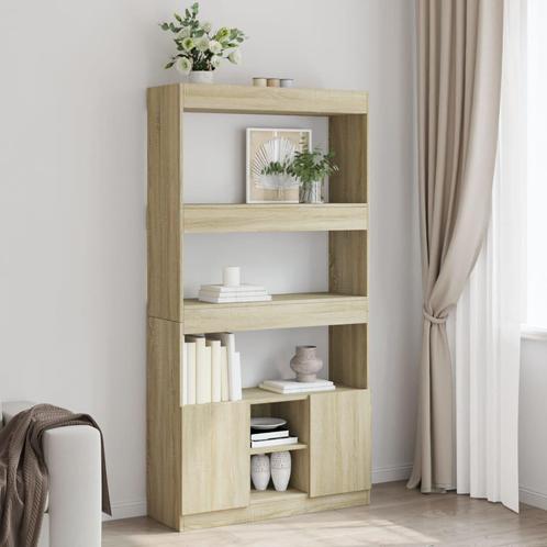 vidaXL Hoge kast 92x33x180 cm bewerkt hout sonoma, Huis en Inrichting, Kasten | Boekenkasten, Nieuw, Overige houtsoorten, Verzenden