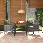 vidaXL 3-delige Tuinset met kussens poly rattan grijs, Tuin en Terras, Tuinsets en Loungesets, 2 zitplaatsen, Nieuw, Tuinset, Verzenden