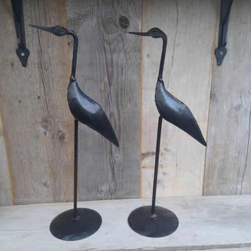 sculptuur, 2 Iron Birds - 1 kg - 48 cm - Metaal, Antiek en Kunst, Curiosa en Brocante