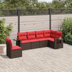 vidaXL 6-delige tuinbankset met kussens, bruin polyrotan, Tuin en Terras, Tuinsets en Loungesets, Verzenden, Nieuw, Rotan