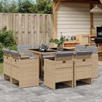 vidaXL 9-delige Tuinset met kussens poly rattan gemengd, Tuin en Terras, Nieuw, 8 zitplaatsen, Tuinset, Verzenden