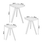 [en.casa] Bijzettafel set van 3 Masku grenen houtkleurig don, Huis en Inrichting, Tafels | Bijzettafels, Verzenden, Nieuw