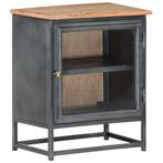 vidaXL Nachtkastje 40x30x50 cm massief acaciahout grijs, Minder dan 45 cm, Verzenden, Nieuw, Minder dan 55 cm