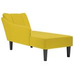 vidaXL Chaise longue met rechterarmleuning fluweel geel, Verzenden, Nieuw