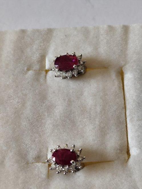 Zonder Minimumprijs - Cocktail oorbellen - 9 kt. Witgoud -, Sieraden, Tassen en Uiterlijk, Antieke sieraden