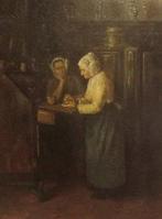 Hendrick Adriaan Christian Dekker (1836-1905) - Dos mujeres, Antiek en Kunst, Kunst | Schilderijen | Klassiek