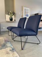 leren fauteuils zonder armleuning met kruisframe - blauw le, Huis en Inrichting, Fauteuils, Nieuw, Ophalen of Verzenden, Industrieel