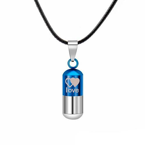 Fako Bijoux® - Ketting Ashanger / Assieraad - Love - Blauw, Sieraden, Tassen en Uiterlijk, Kettingen, Verzenden
