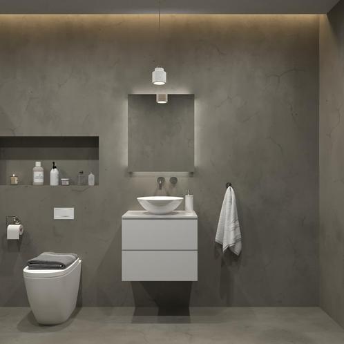 Badkamermeubelset Gliss Hermes 70 cm Hoogglans Wit Met, Doe-het-zelf en Verbouw, Sanitair, Bad, Nieuw, Ophalen of Verzenden
