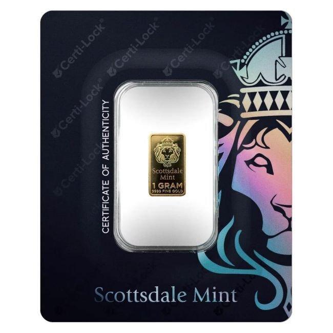 1 gram - Goud - 1 gram 9999 Scottsdale Gold Prepper Bar (In, Postzegels en Munten, Edelmetalen en Baren