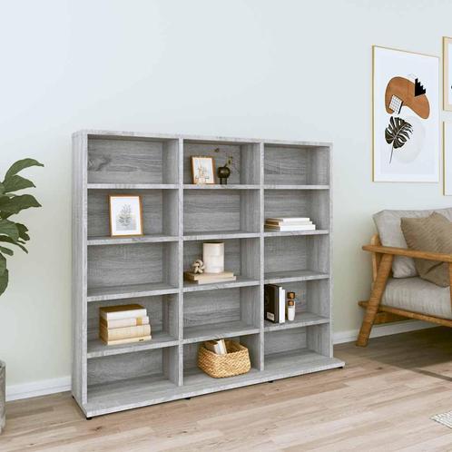 vidaXL Cd-kast 100x23x89,5 cm bewerkt hout grijs sonoma, Huis en Inrichting, Woonaccessoires | Cd- en Dvd-rekken, Nieuw, Verzenden