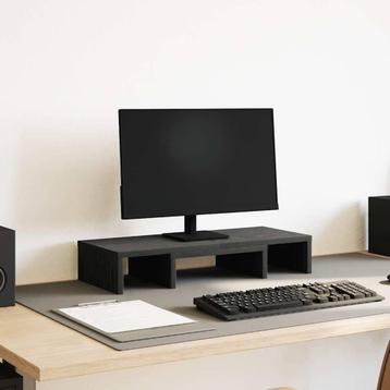 vidaXL Monitorstandaard verstelbaar zwart eiken 60x24x10,5 beschikbaar voor biedingen