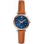 Fossil Carlie Mini Horloge ES4701 Dameshorloge 28 mm - Bruin, Verzenden, Nieuw