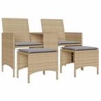 Tuinbank 2-zits beige: Comfortabel retourdeal -35%!, Tuin en Terras, Ophalen of Verzenden, Nieuw, Rotan